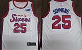 76ers 25 Ben Simmons White 2019 20 Nike Swingman Jersey,baseball caps,new era cap wholesale,wholesale hats